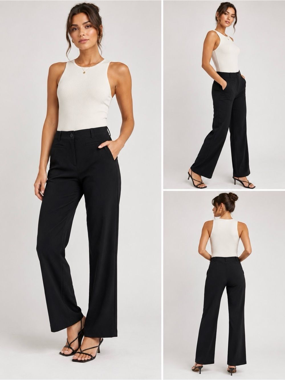 Counterparts Black Knit Waistband Slacks Dress Pants. Petite 10